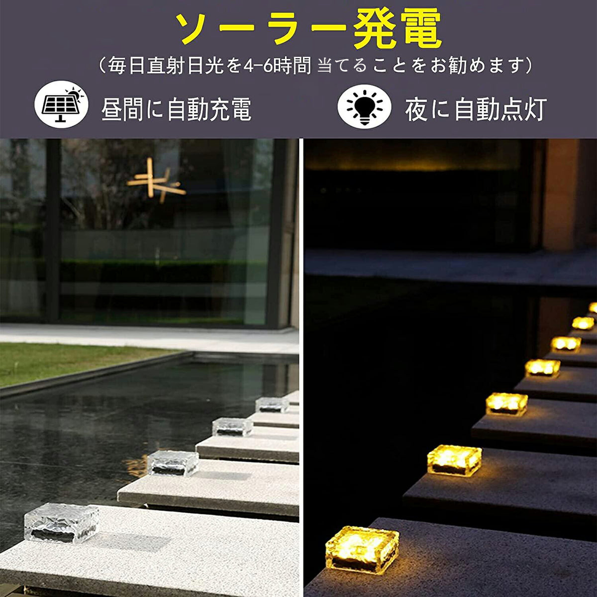 ソーラーライト ガーデンライト 4個セット 太陽光パネル充電 埋め込み式 暖色系 電球色 高輝度 IP68防水 自動点灯/消灯 屋外 景観照明 電気代不要 玄関先/庭/芝生/車道/歩道(ホワイト/電球色)1 LED