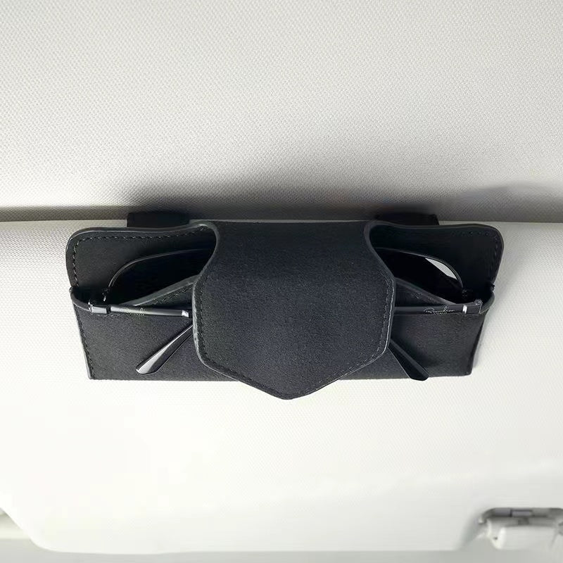 車用収納、磁気開閉サングラスケース、サングラススタンド、バイザーポケットサングラス/サングラス収納、レザー素材、カーバイザーはほとんどの車種に適合
