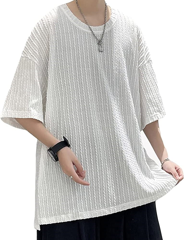 夏服 tシャツ メンズ 半袖 大きい サイズ トップス カジュアル ゆったり シンプル オシャレ 涼しい 軽い 柔らかい 快適 無地 クルーネック サマー 服