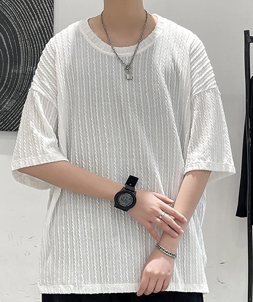 夏服 tシャツ メンズ 半袖 大きい サイズ トップス カジュアル ゆったり シンプル オシャレ 涼しい 軽い 柔らかい 快適 無地 クルーネック サマー 服
